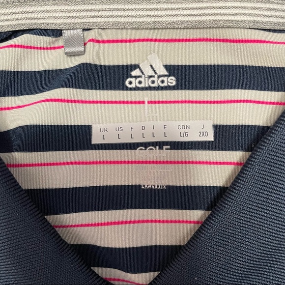 Adidas stripe Golf polo Large - Picture 3 of 4